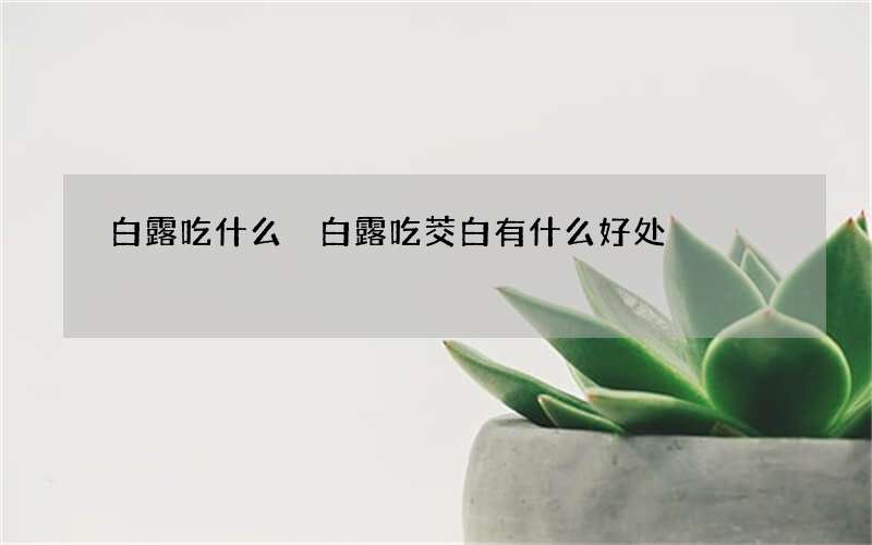 白露吃什么 白露吃茭白有什么好处